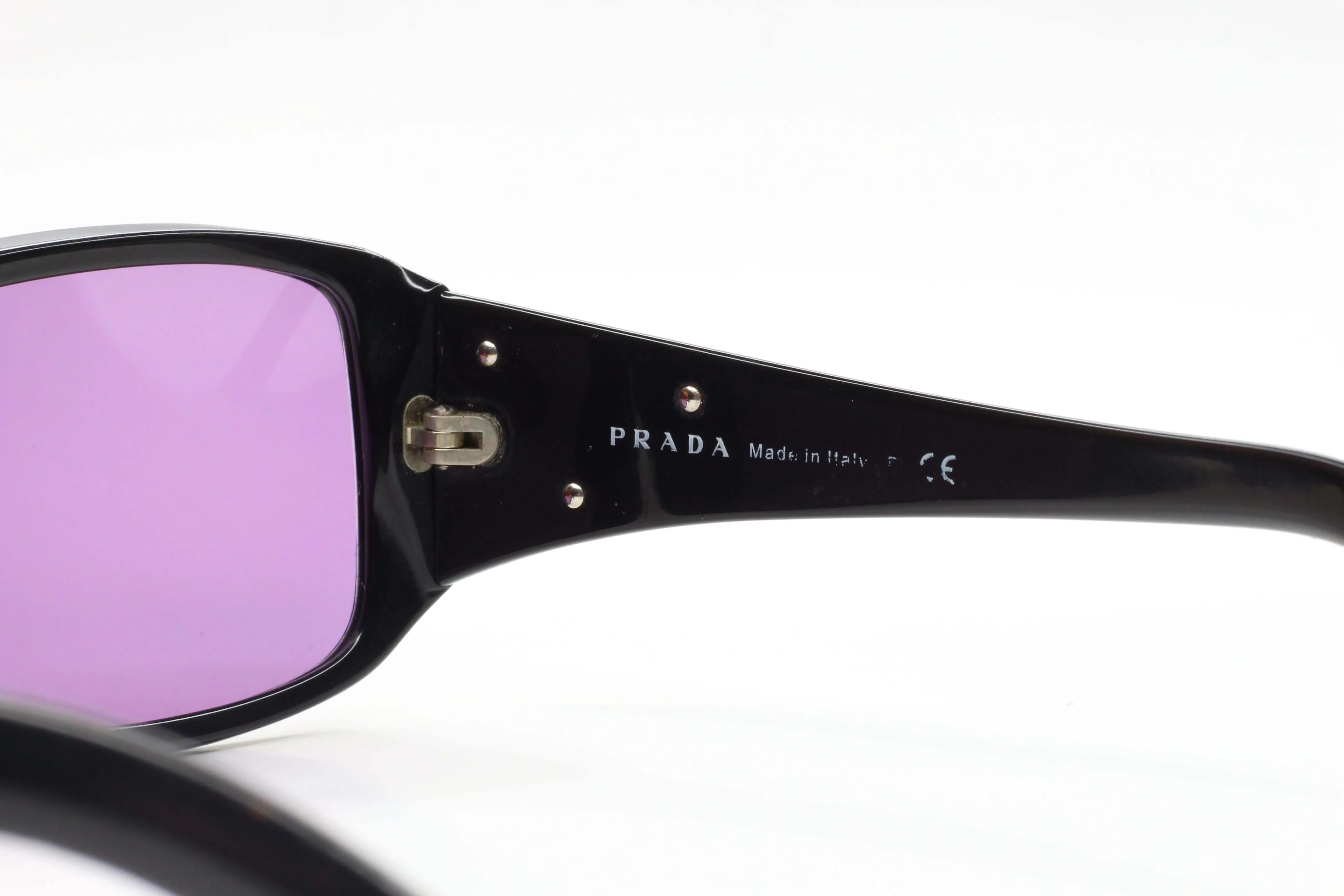Prada SPR 16L 1AB-1A1 Black Tinted Purple Designer Sunglasses