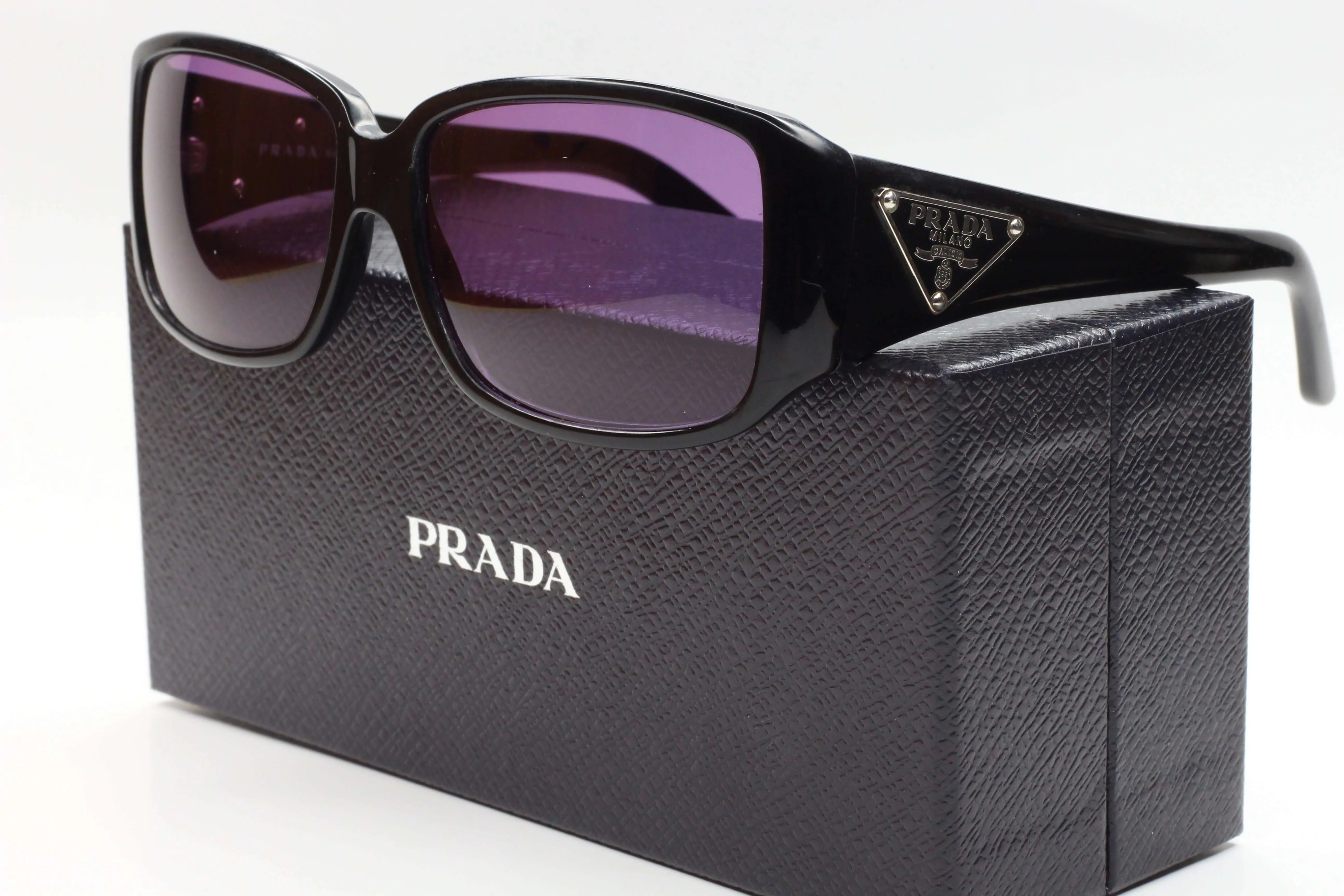 Prada SPR 16L 1AB-1A1 Black Tinted Purple Designer Sunglasses