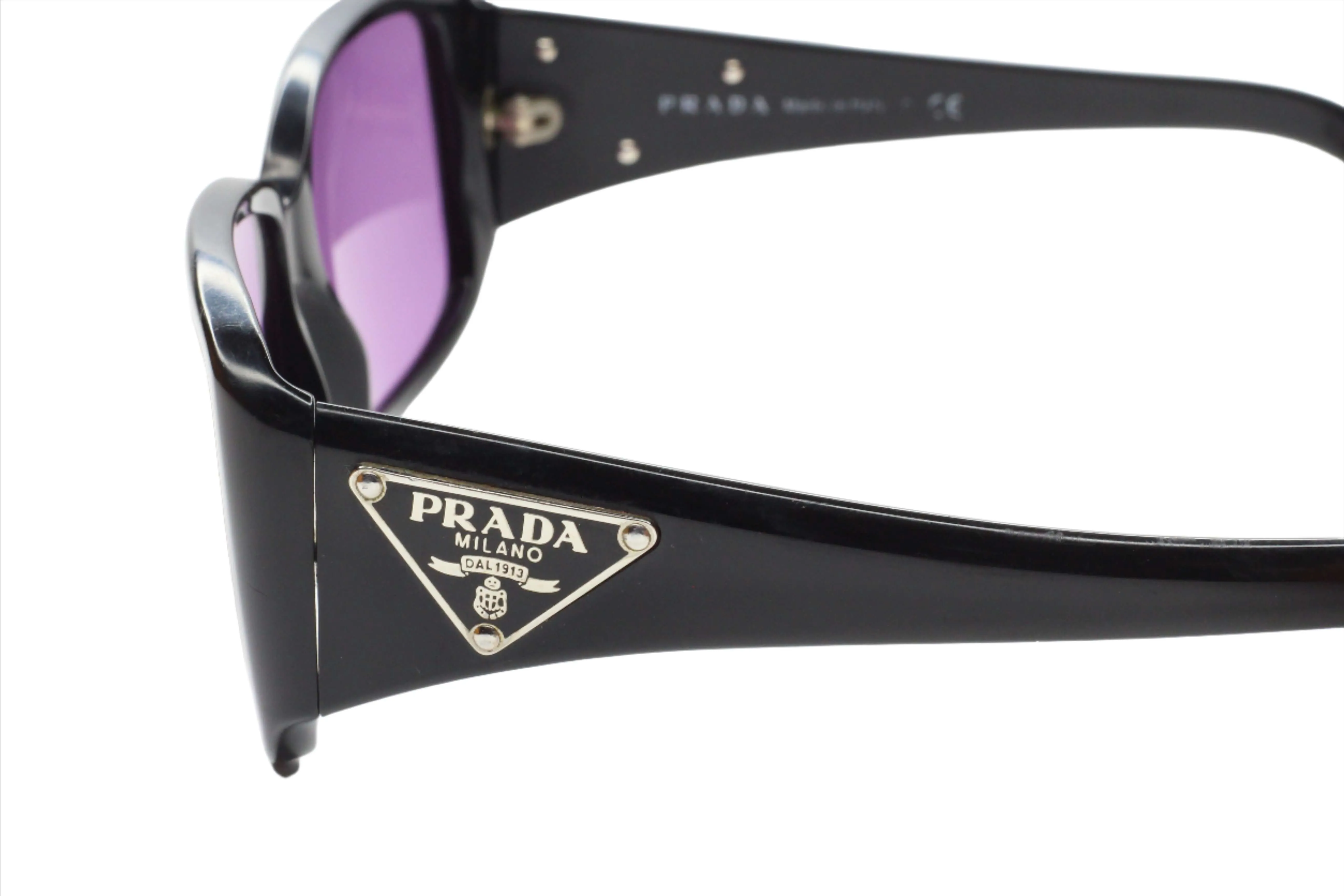 Prada SPR 16L 1AB-1A1 Black Tinted Purple Designer Sunglasses