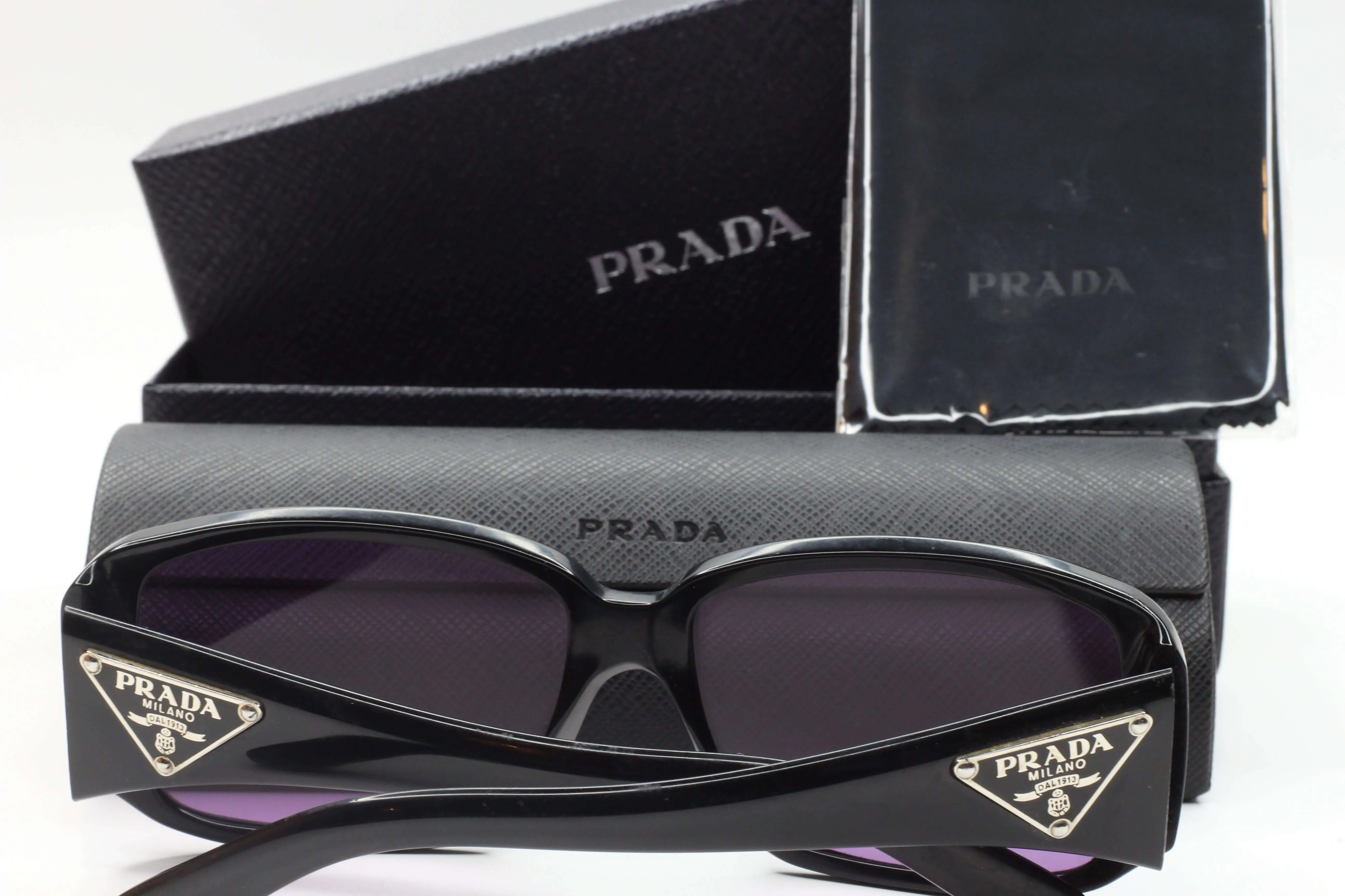 Prada SPR 16L 1AB-1A1 Black Tinted Purple Designer Sunglasses