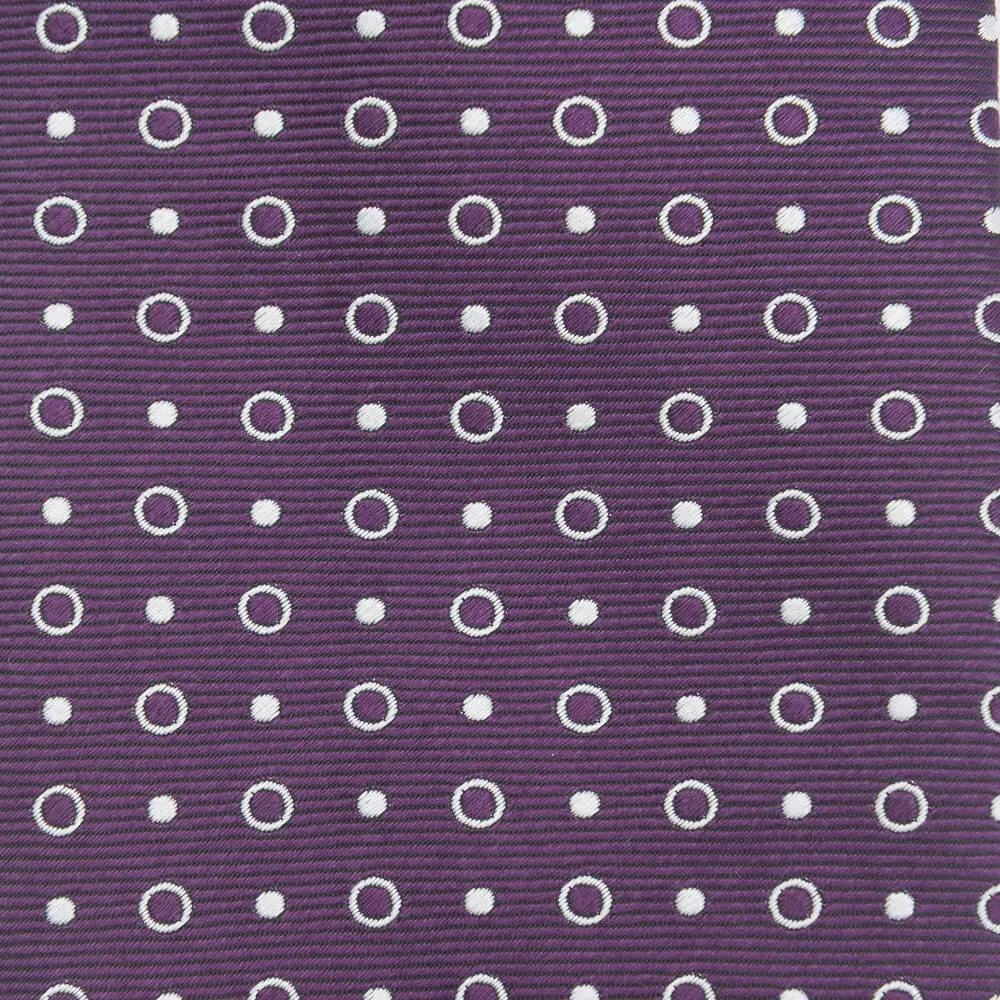 Purple Classic Circles Motif Woven Silk Tie