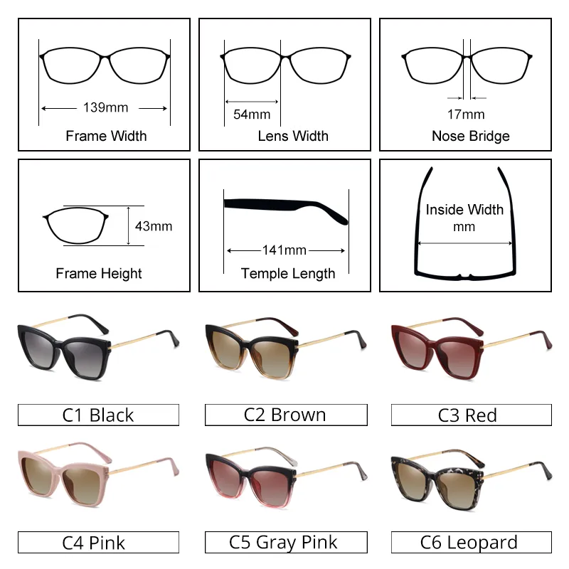 Ralferty Women's Sunglasses Magnet Clips On Glasses Anti Blue Light F95337