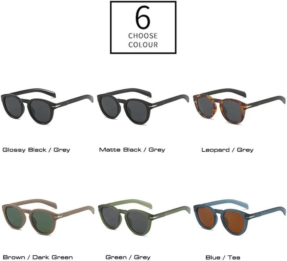 Retro Round Men Sunglasses Shades UV400 Fashion Blue Green Women Rivets Sun Glasses