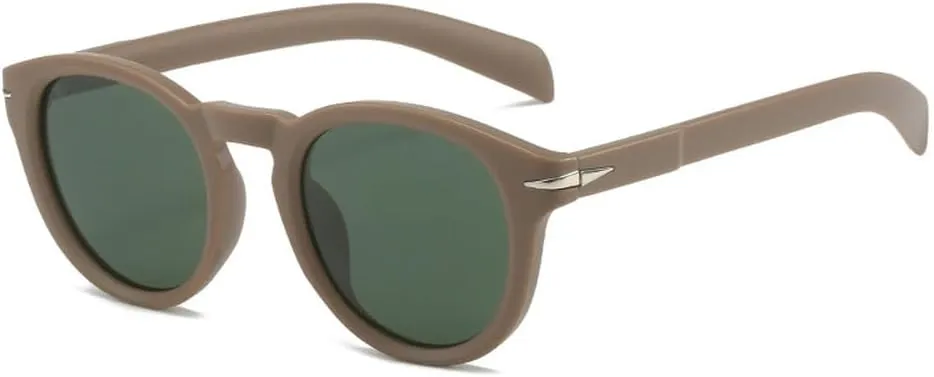Retro Round Men Sunglasses Shades UV400 Fashion Blue Green Women Rivets Sun Glasses