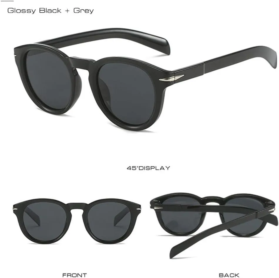 Retro Round Men Sunglasses Shades UV400 Fashion Blue Green Women Rivets Sun Glasses