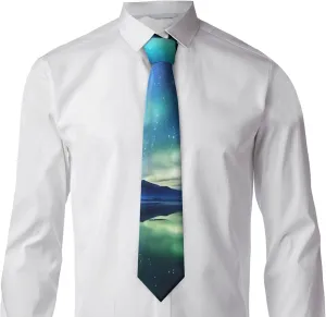 Silk Ties for Men Northern Lights Novelty Necktie Classic Neck Tie Formal Wedding Party Business Tie