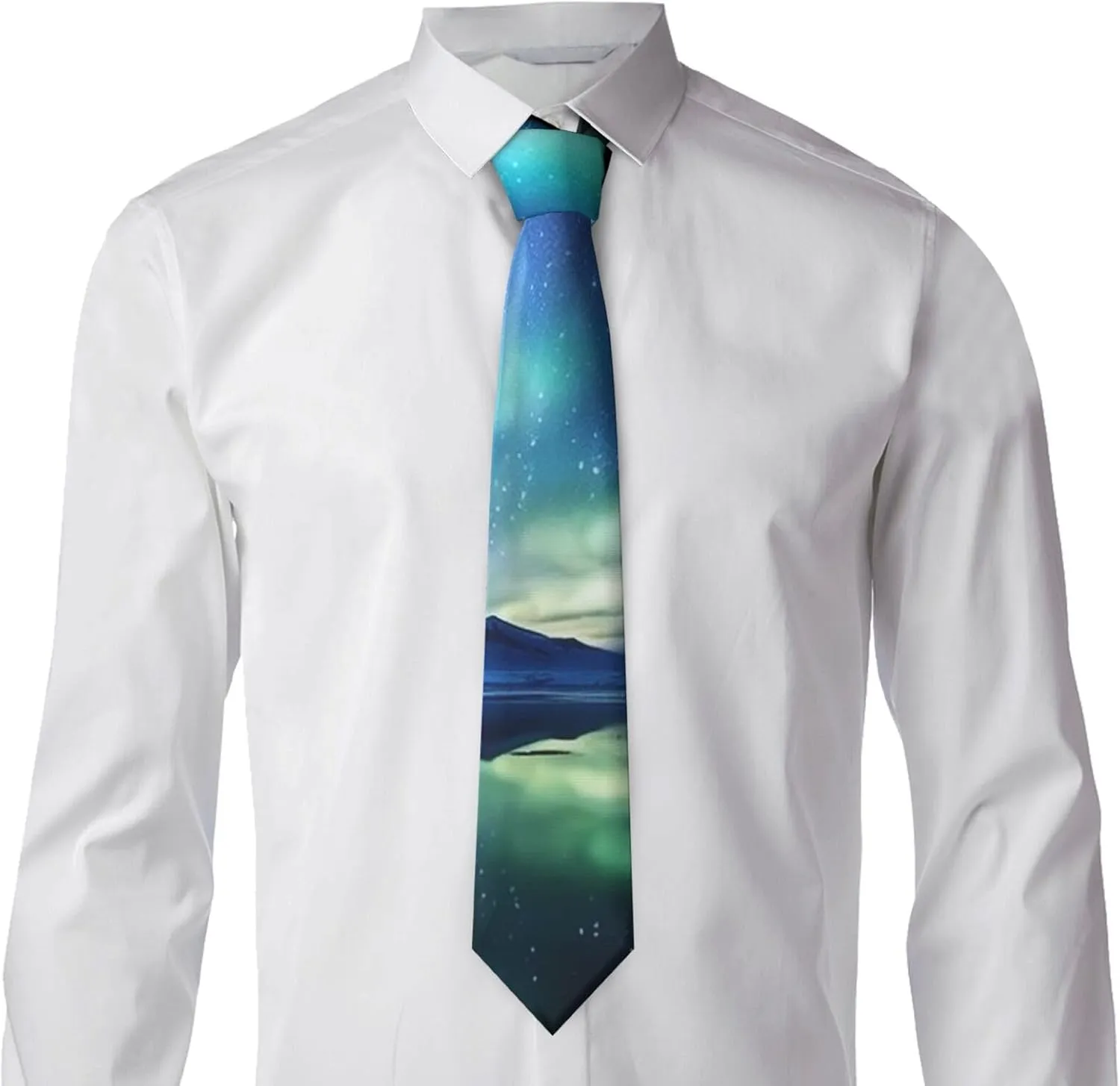 Silk Ties for Men Northern Lights Novelty Necktie Classic Neck Tie Formal Wedding Party Business Tie