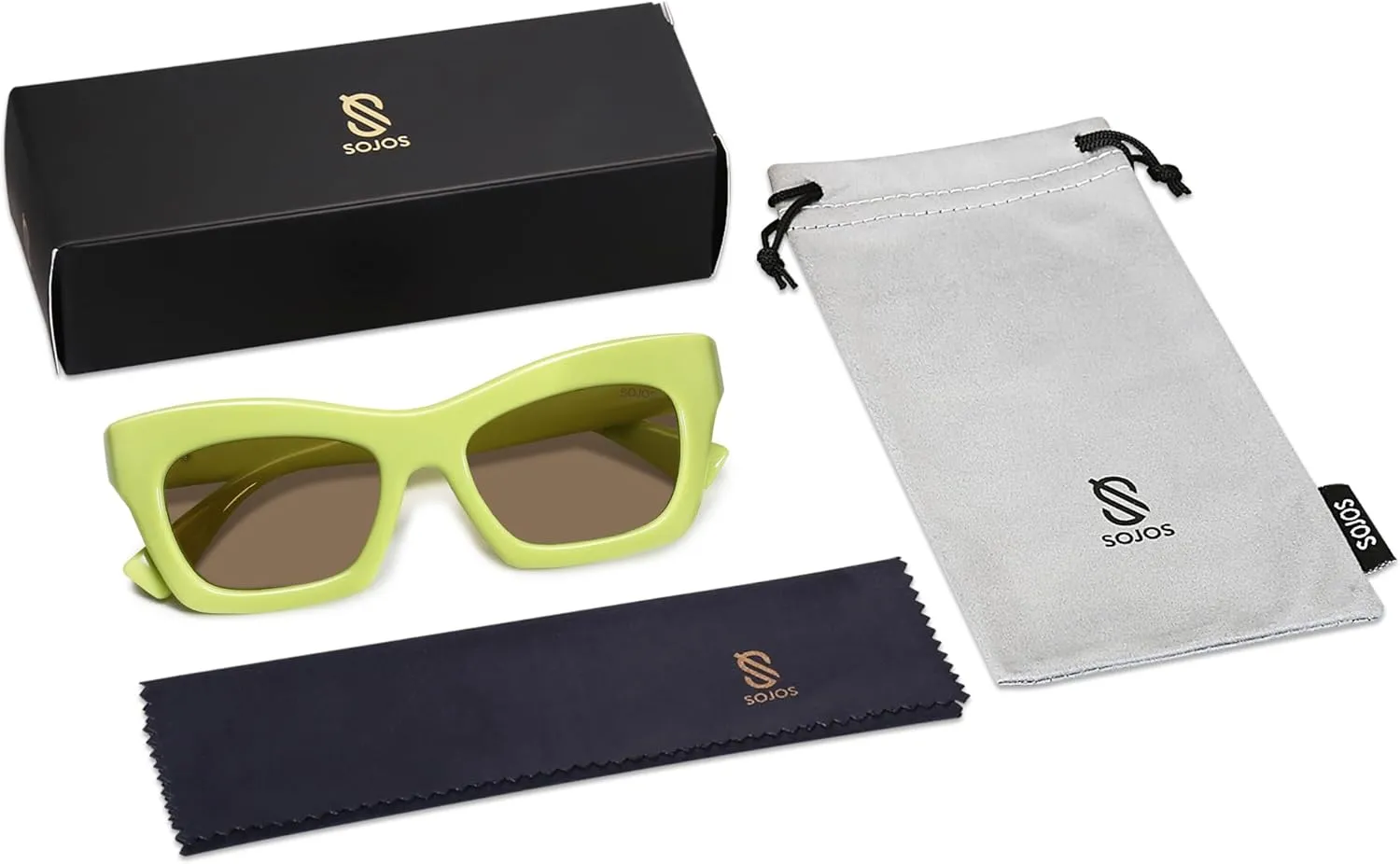 SOJOS Trendy Cat Eye Polarized Sunglasses for Women Men Retro Chunky Designer Sunnies SJ2339