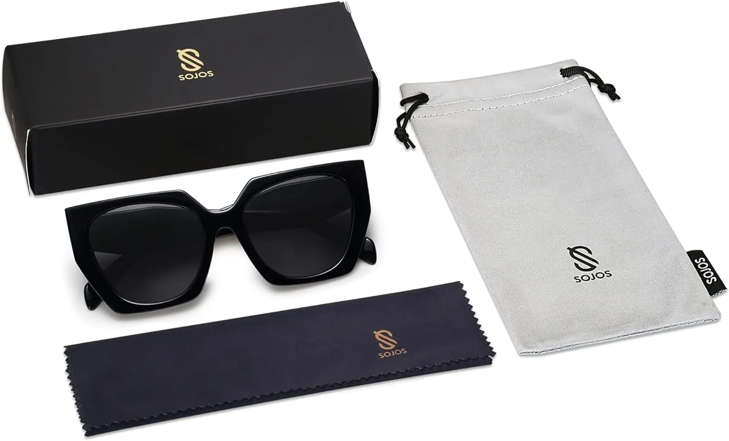SOJOS Trendy Oversized Polarized Sunglasses Womens Big Square Cateye Sunnies, Lentes de sol para mujer SJ2205