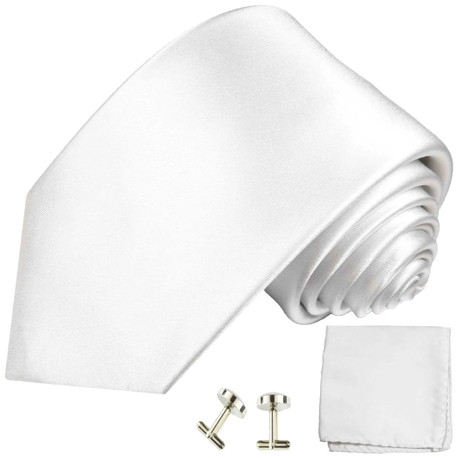 Solid White Formal Silk Necktie