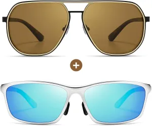 SUNGAIT Aviator Sunglasses for Men Polarized Sunglasses UV Protection