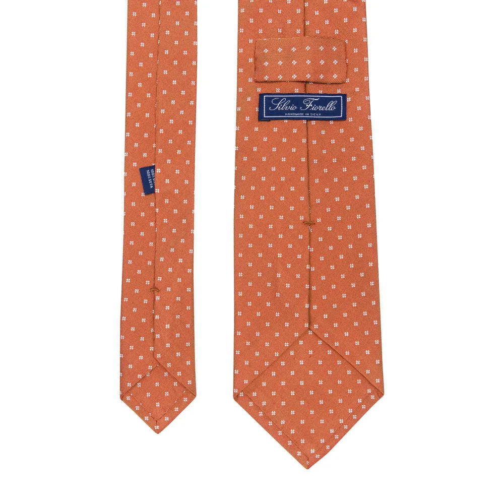 The Refined Elegance Orange Jacquard Silk Tie